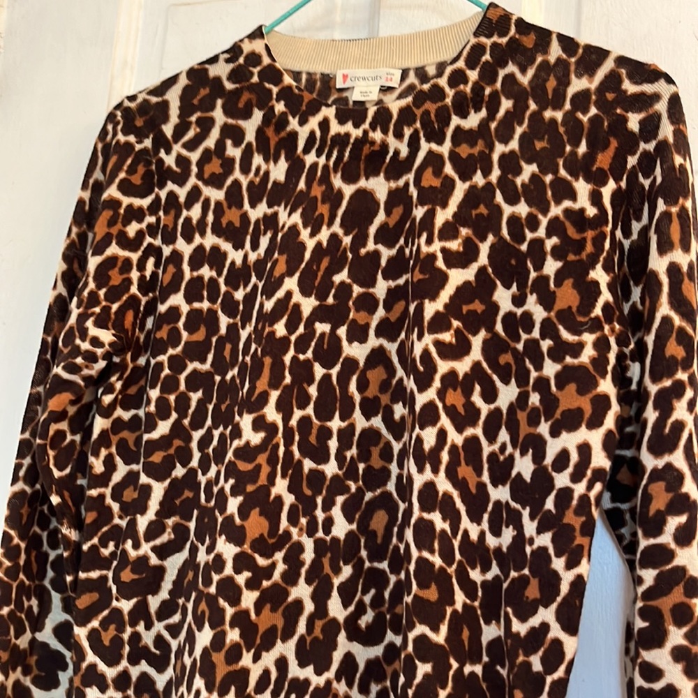 Crewcuts girls leopard print sweater in size 14